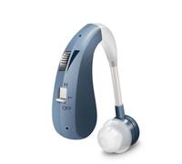 Rechargeable Hearing Amplifier for Seniors - Noise Cancelling & Volume Adjustable Sound Device, Comfort BTE Design, Rechargeable Hearing Aid (04D Blue)
