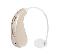 Rechargeable Hearing Amplifier for Seniors - Noise Cancelling & Volume Adjustable Sound Device, Comfort BTE Design, Rechargeable Hearing Aid (06D Silver)