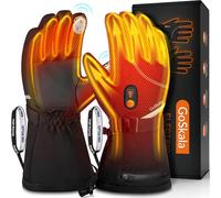 Rechargeable Heated Gloves for Men Women,Thermal Winter Ski Gloves with Touchscreen Non-Slip Waterproof Electric Heated Gloves for Outdoor Work Hunting Camping Snowboarding