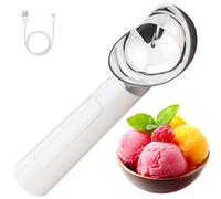 Rechargeable Heated Ice Cream Scoop - 2oz Electric Scooper with Auto Warming and Heating Function up to 158 Degree - Waterproof Automatic Heat Trigger Hard Icecream Scoops for Kitchen