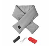 Rechargeable Heated Scarf, Electric Neck Heating Pad 3-Level Adjustable Heated Neck Wrap, Rechargeable Heated Scarf, Cordless Neck Warmers for Office Cold Weather Essential (Black) (Grey)