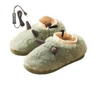Rechargeable Heated Slippers,Electric Foot Warmer Heating Cozy Plush Slippers - USB House Heated Shoes, Feet Warmers Fuzzy Plush for Home, Travel, Bedroom