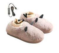 Rechargeable Heated Slippers Heating Booties Foot Warmer Plush Slippers