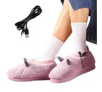 Rechargeable Heated Slippers, Household Soft Heating Slippers | Soft USB Heated Shoe for Indoors, Electric Heating Slippers Foot Heaters for Women