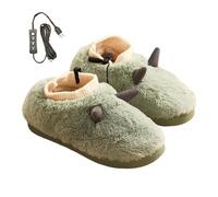 Rechargeable Heated Slippers Plush Fuzzy Slippers Feet Warmers Soft Warming