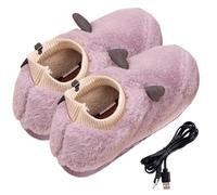 Rechargeable Heated Slippers - Soft Plush USB Foot Warmer Shoes, Electric Indoor Heating Slipper for Women | Winter Warm Comfort Wearable Heat Bedroom Footwear