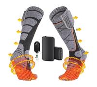 Rechargeable Heated Socks | 2 Pairs for Cold Weather 4000mAh | Temperature Control 3 Levels for Winter Activities Including | Hunting Hiking Camping Work Cycling Skiing