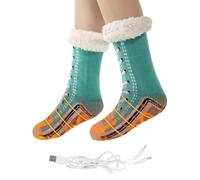 Rechargeable Heated Socks - Heating Socks | Electric Sock Rechargeable USB Warm Non-Slip Heating Camping Accessories for Boots Winter Travel Cold House Autumn Sleeping Outdoor S