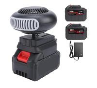 Rechargeable Heater, Battery Operated Heater, Portable Wireless Car Heaters with Two Batteries and a Charger, for Car, Camping, Home, Office, Fast Heating, Defrosting, Demisting (Two Batteries, 96V)