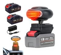 Rechargeable Heater,Wireless Cordless Space Heater with Adjustable Thermostat,2 Heating Modes(30-80°C), 180° Rotating Head,Battery Operated Heaters For Car Camping And Indoor Outdoor (2 Batterie)