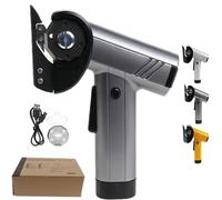 Rechargeable High-Speed Cardboard Cutter, Cordless Electric Scissors,with LED Light and Two Blades, Wireless Powerful Cutting Mini Electric Cutter for Packaging, Crafts, DIY (Silver)