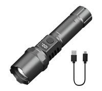 Rechargeable Hiking Flashlight - 3 Mode Lighting, High Lumen Torch Light, Outdoor Illumination Device, Compact Handheld Lamp, Long Lasting Battery Powered Light | Outdoor Adventure Use