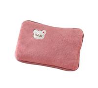 Rechargeable hot water bottle, hot water bottle with plush cover, relieve neck, shoulder, hands, feet, and abdomen pain, and get rid of cold. (Color : Pink)