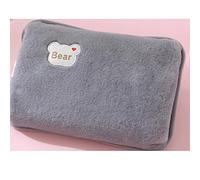Rechargeable hot water bottle, hot water bottle with plush cover, relieve neck, shoulder, hands, feet, and abdomen pain, and get rid of cold. (Color : Gray)