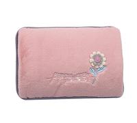 Rechargeable hot water bottle, plush cover, relieve pain, warm the whole body, suitable for adults and children. (Color : Pink)