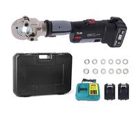 Rechargeable Hydraulic Cable Lug Crimping Tool with 12 Interchangeable Dies, 60KN Maximum Pressure for Electrical Terminal and Wire Connections