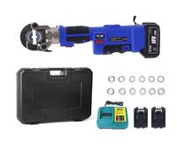 Rechargeable Hydraulic Cable Lug Crimping Tool with 12 Interchangeable Dies, 60KN Maximum Pressure for Electrical Terminal and Wire Connections