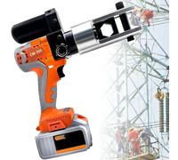 Rechargeable Hydraulic Crimper 16-300mm², Electric Crimper for Copper Aluminum Terminal, Includes 2 Rechargeable 18V Batteries and 11 Pairs of Dies
