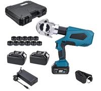 Rechargeable Hydraulic Crimping Pliers 18V Battery Powered Cable Crimper | Portable Iithium Rechargeable Crimping Clamp with Dies Digital Display for Wire Cable Terminal Crimping Electrical