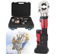 Rechargeable Hydraulic Crimping Tool 10-300mm², Electric Crimper with 12 Dies, 18V 5.0Ah Battery for Copper and Aluminum Crimping