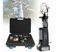 Rechargeable Hydraulic Crimping Tool 10-300Mm², Electric Hydraulic Crimping Tool with 12 Pairs of Dies, Efficient Cable Lug Crimper for Electrical Terminals & Wires 10-300Mm² Range