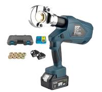 Rechargeable Hydraulic Crimping Tool Kit, Electric Cable Lug Crimper with 12 Dies for 16-300mm² Wires, Industrial Grade, Ideal for Professional Use