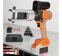 Rechargeable Hydraulic Crimping Tool Kit with 11 Dies for Cable Terminals, Professional Battery-Powered Electric Hydraulic Crimper