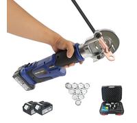 Rechargeable Hydraulic Crimping Tool Kit with LED Digital Display, Includes Two Batteries and 12 Dies, for Electrical Terminal Cable Wiring