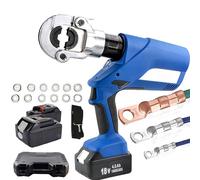 Rechargeable Hydraulic Crimping Tool Kit with Multiple Dies for Efficient Wire Cable Lug Connections