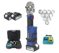 Rechargeable Hydraulic Crimping Tool with LED Digital Display, Includes 12 Dies, for Secure Copper and Aluminum Terminal Connections