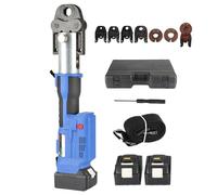 Rechargeable Hydraulic Pipe Crimper, 3-4.5s Fast Crimping, 40mm Working Stroke / 60KN Force, Temp Range (-10℃~+50℃), 4 Styles + 6 Molds Available, with LED Power Display,15-25 Model