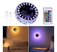 Rechargeable Indoor LED Wall Light,Motion Sensing Ice Hockey Light with Remote Control,16 Color Dimmable Magnetic 360° Rotating Wireless Night Light for Stairs,Hallways,Living Room,Bedroom（1 Pcs）