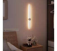 Rechargeable Indoor LED Wall Light with Motion Sensor Long Strip USB Charging Dimmable Magnetic Suction Aluminum Wall Sconces Battery Powered Luminaire Fixtures for Stairway