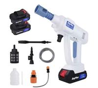 Rechargeable Jet Washer, Portable High Pressure Cleaner, 6 In 1 Nozzle, 2 Batteries, Multi Purpose Use