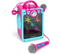 Rechargeable Kids Karaoke Machine for Girls, Pink Portable Karaoke Set, Gift for Girl Speaker with 2 Microphones & Lyrics Display - Bluetooth/AUX/USB, Best Birthday Gifts For Girls Ages 8 9+ Years Old