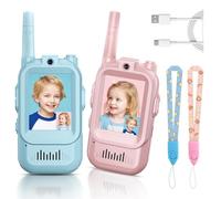 Rechargeable Kids Video Walkie Talkies - Wireless Small Two-Way Visible Communicator, Educational Interactive Pretend Play Toy for Toddlers & Children