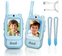Rechargeable Kids Video Walkie Talkies - Wireless Small Two-Way Visible Communicator, Educational Interactive Pretend Play Toy for Toddlers & Children