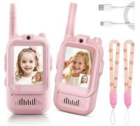 Rechargeable Kids Video Walkie Talkies - Wireless Small Two-Way Visible Communicator, Educational Interactive Pretend Play Toy for Toddlers & Children