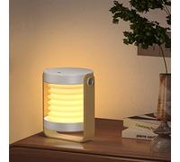 Rechargeable Lamp Bedside, RealPlus USB Rechargeable Portable LED Lantern Lamp Touch Control 3 Level Brightness Wooden Handle Desk Light, Night Light for Bedroom,Camping, Gifts for Women & Men (White)
