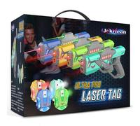 Rechargeable Laser Tag Set with Vests, Upgrade Laser Tag Guns Set of 4 with Mist Spray Effect & LED Digital, Multi Player Toy for Teen Boys & Girls, Indoor&Outdoor Toy Play Game Gift,Ages 8+