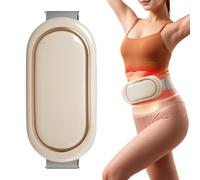 Rechargeable Lazy Abdominal Slimming Machine, Portable Slimming Belt, Adjustable Vibration Wireless Abdominal Massager with 6 Massage Modes, 9 Intensity Levels and 3 Heating Settings (Beige)