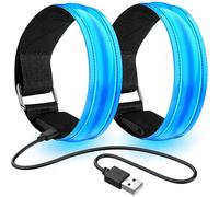 Rechargeable LED Armband | High Visibility Led Running Lights for Runners | Reflective Running Gear Light Up Armbands Reflectors