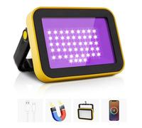 Rechargeable LED Black Light, Battery Powered Portable Blacklight, 400nm LED Flood Light Black Lights, Neon Glow Party, Blacklight Catfishing, Halloween, Glow in The Dark Decoration 1 Pack