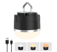 Rechargeable LED Camping Lantern 1000LM, TOHETO Portable Hanging Tent Light with 3 Colors Changing, Magnetic Base, Waterproof Emergency Hanging Light for Hurricane, Power Outages, Home, Hiking -Black