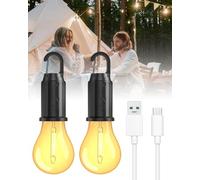 Rechargeable LED Camping Lantern, 3 Modes for Tents, Hiking, Fishing, Backpacking, Emergency Light, 2PCS