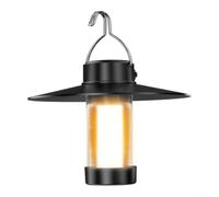 Rechargeable LED Camping Lantern, USB-C Portable Tent Light with 3 Warm Modes, Magnetic Base & Tripod Mount, IPX4 Waterproof Outdoor Lamp for Hiking, Picnic, powers Outage (Black)