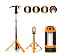 Rechargeable LED Camping Light with Tripod Stand, 2700 Lumen Portable Work Light, IP65 Waterproof Magnetic Base Light for Outdoor Camping, Garage, Repair,Black (Orange)