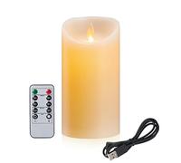 Rechargeable LED Candles, Flameless with USB Charging Cable and Remote Control - Perfect for Halloween, Christmas and Festivals - 10cm