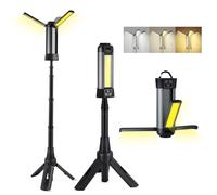 Rechargeable LED Cordless Work Light with Tripod Stand,Portable Camping Light with 10 Lighting Modes,6000mAh Battery,2000 Lumens Outdoor Job Site Lamps,for Camping,Car Repair,Emergency