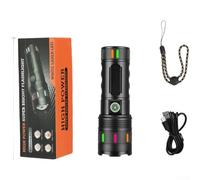 Rechargeable Led Flashlight 30W Zoomable White Light Type-C Camping | High Lumens Spotlight, Usb-C Charging for torch, Zoomable Flashlight, Camping Lantern, for strobe Light